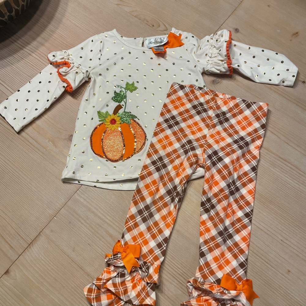 Rare Editions Cream and Orange Pumpkin Costume Set